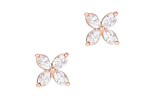 TIFFANY & CO. Tiffany, golden diamond earrings, 18 carat, pink gold