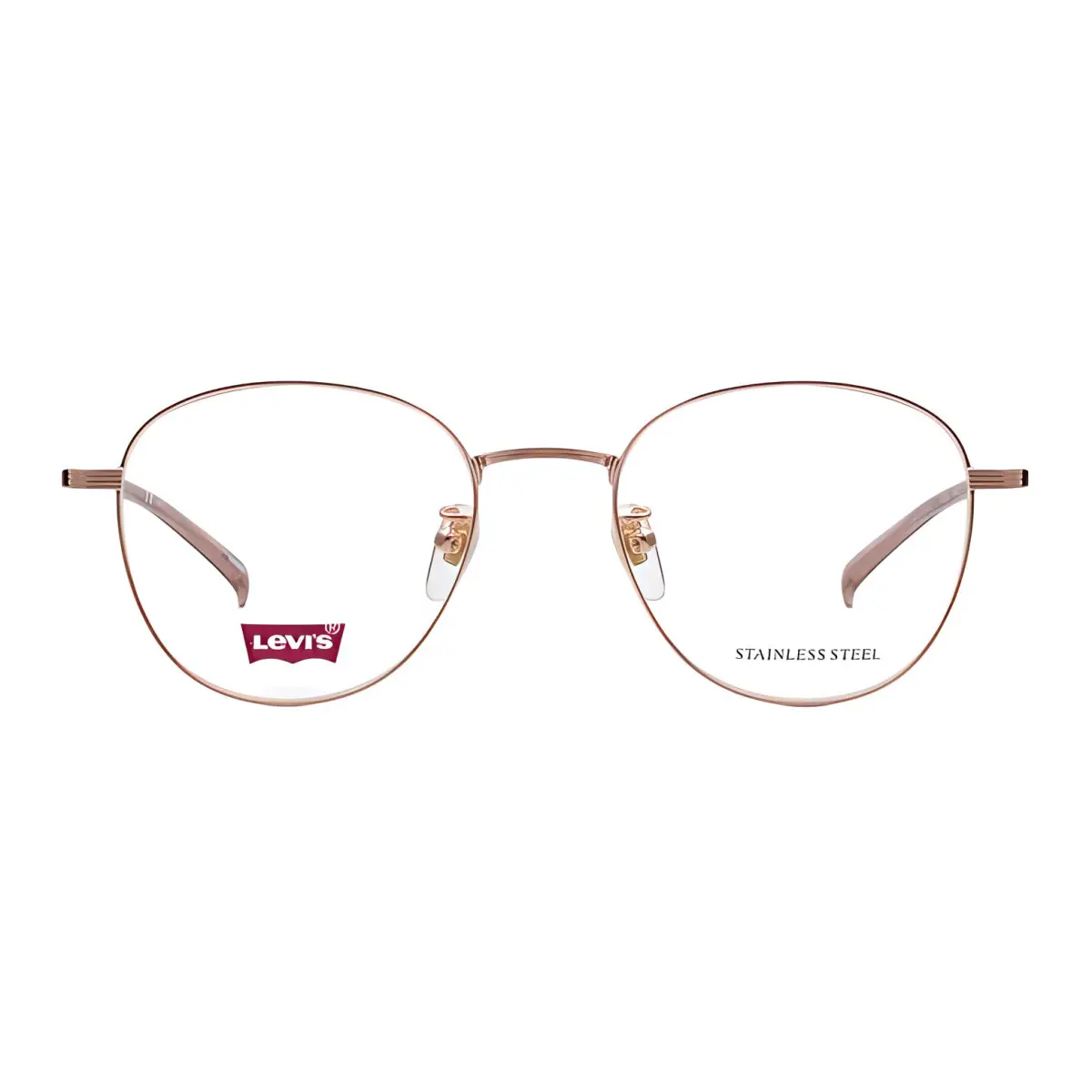 Levi's Alloy Oval Eyeglass Frames Unisex Rose Gold