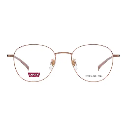 Levi's Alloy Oval Eyeglass Frames Unisex Rose Gold