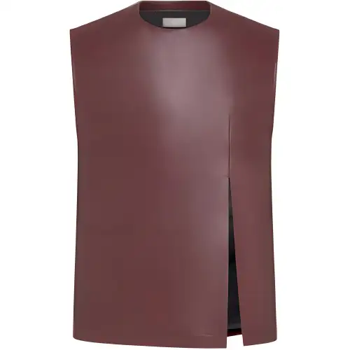 DIOR Tank Tops Men's Burgundy Crew Neck Moderate Straight Fit