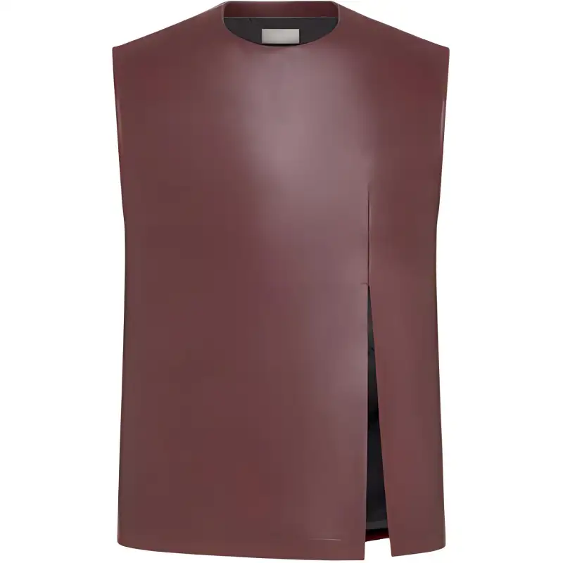 DIOR Tank Tops Men's Burgundy Crew Neck Moderate Straight Fit