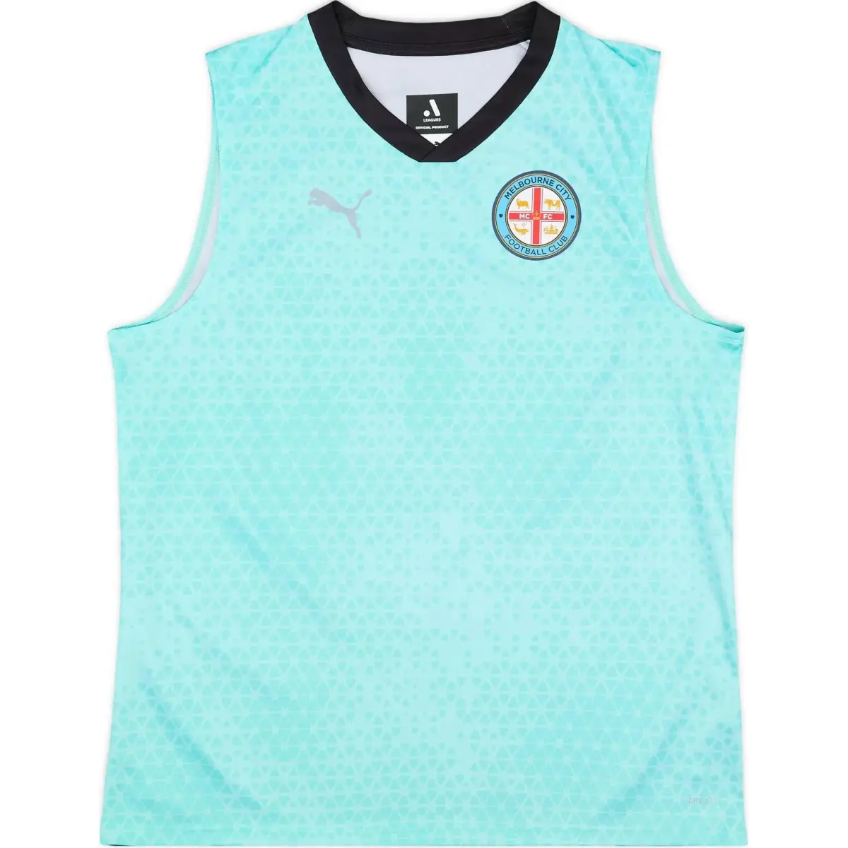 PUMA Tank Tops Unisex Teal V-neck Moderate Straight Fit