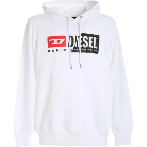 DIESEL Sweatshirts Men's White Hooded (Detachable) Moderate