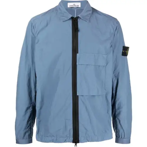 STONE ISLAND Jackets Men's Blue Lapel Moderate Other