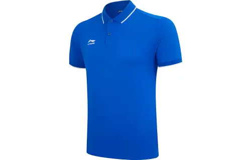 Li Ning Polo Shirts Unisex Blue Polo Collar Moderate Other