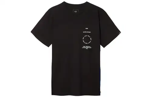 Vans T Shirts Men's Black Crew Neck Moderate Straight Fit