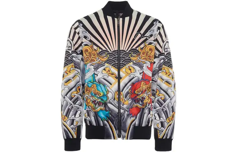 EVISU Jackets Men's Multicolor Baseball Collar Moderate Other