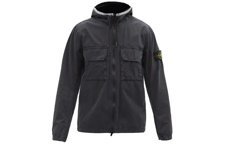 STONE ISLAND Jackets Men's Black Hooded (Non-detachable) Moderate Other