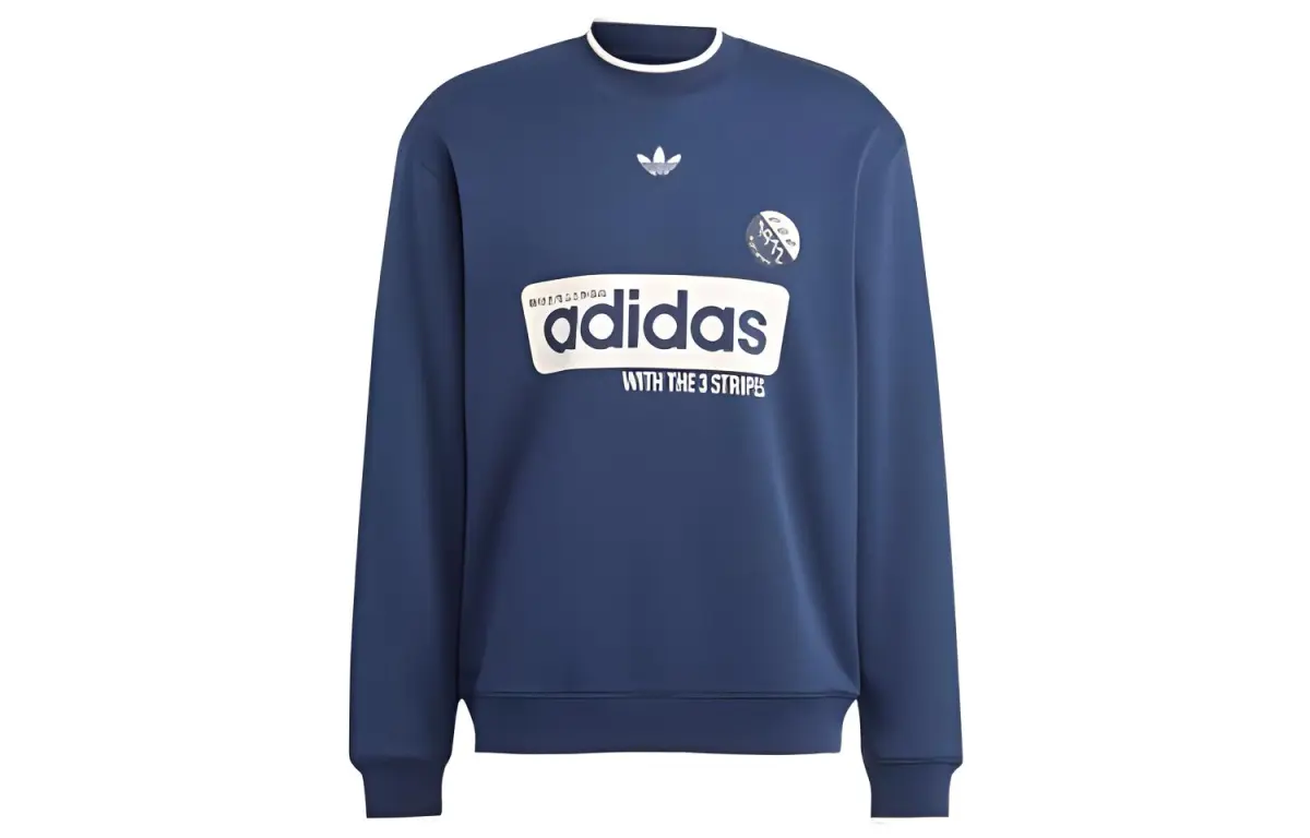 Adidas Originals Sweatshirts Men's Midnight Indigo Crew Neck Thickened Regular