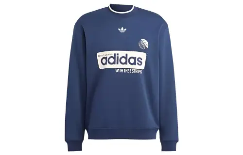 Adidas Originals Sweatshirts Men's Midnight Indigo Crew Neck Thickened Regular