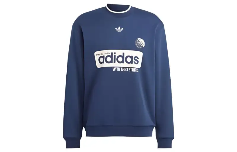 Adidas Originals Sweatshirts Men's Midnight Indigo Crew Neck Thickened Regular