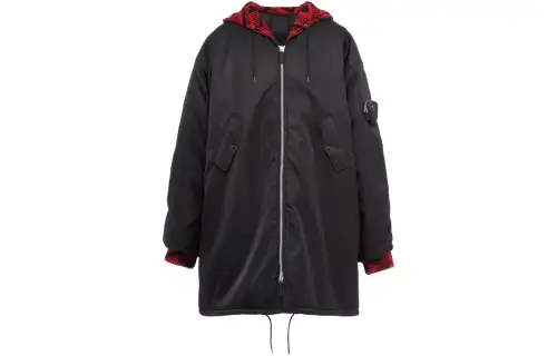 PRADA Jackets Men's Black Hooded Thin Other