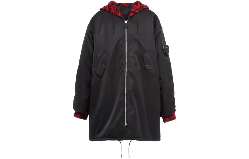 PRADA Jackets Men's Black Hooded Thin Other