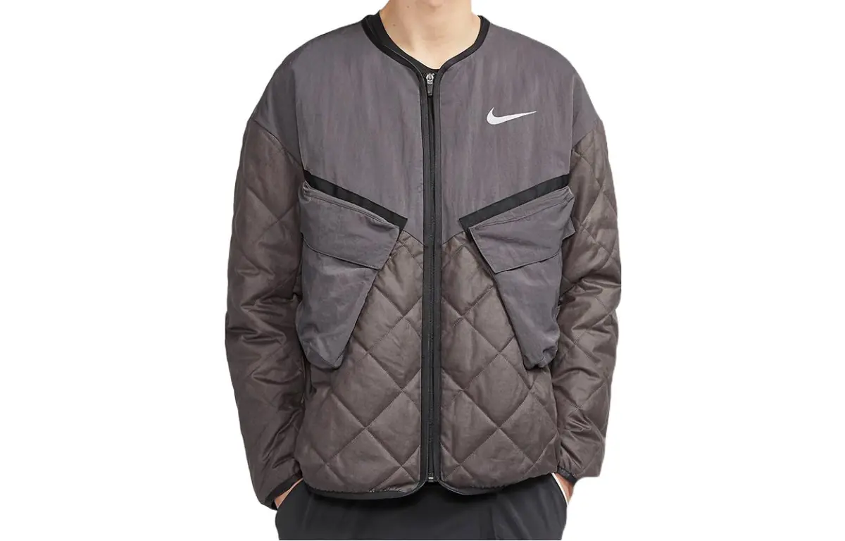 Nike Jackets Men's Brown Crew Neck Moderate Straight Fit