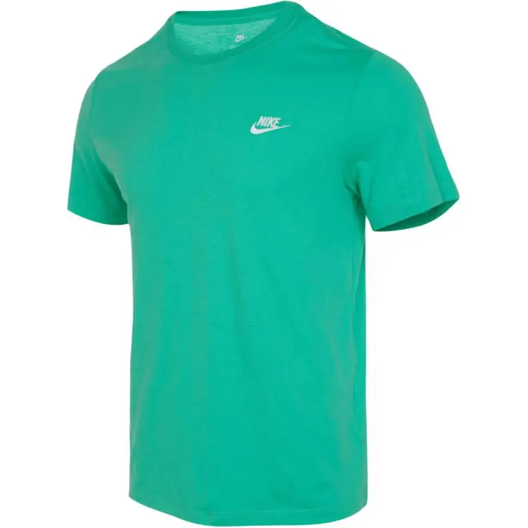Nike T-Shirts Men's Green Crew Neck Moderate Straight Fit