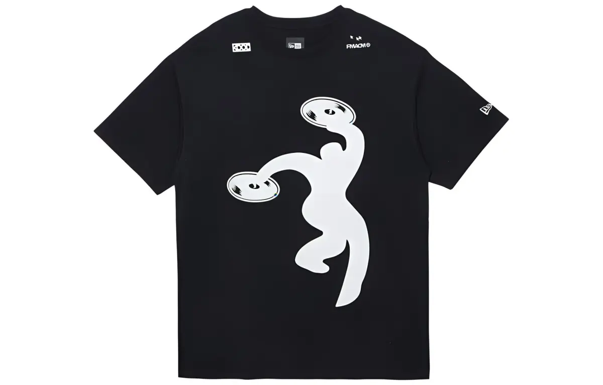 New Era T-Shirts Unisex Black Crew Neck Moderate Straight Fit