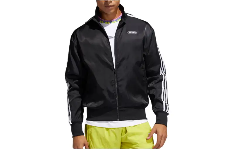 Adidas Originals SATIN FIREBIRD Jackets Men's Black Stand Collar Moderate Other