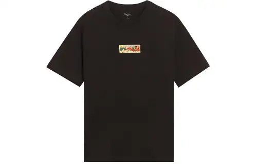 Li Ning X Disney T Shirts Men's Black Crew Neck Moderate Straight Fit