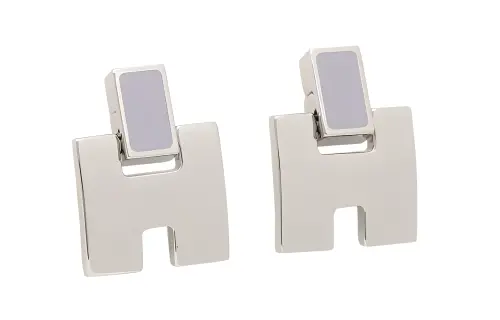 HERMES Earrings Women's Silver
