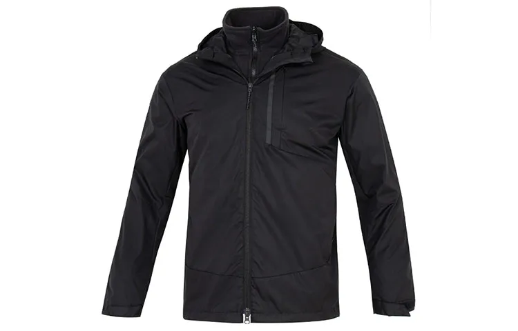 Adidas Jackets Men's Black Hooded Moderate Straight Fit