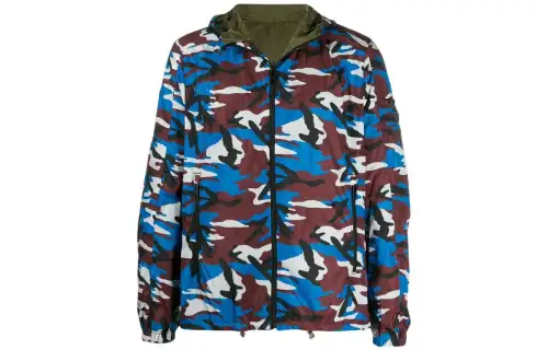 PRADA Jackets Men's Blue Hooded Moderate Other