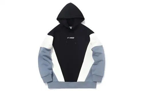 Li Ning Sports Fashion Collection Sweatshirts Unisex New Standard Black Hooded Thickened Regular