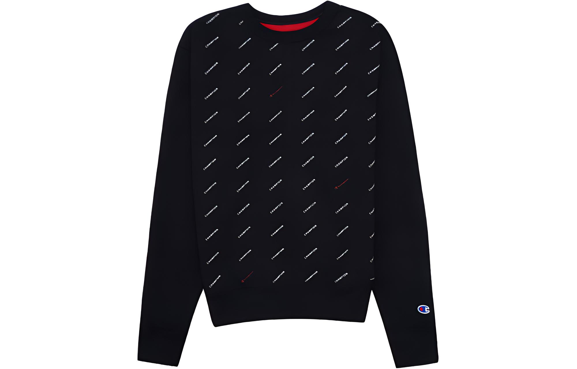 Champion Sweatshirts Men's Black Crew Neck Moderate Regular