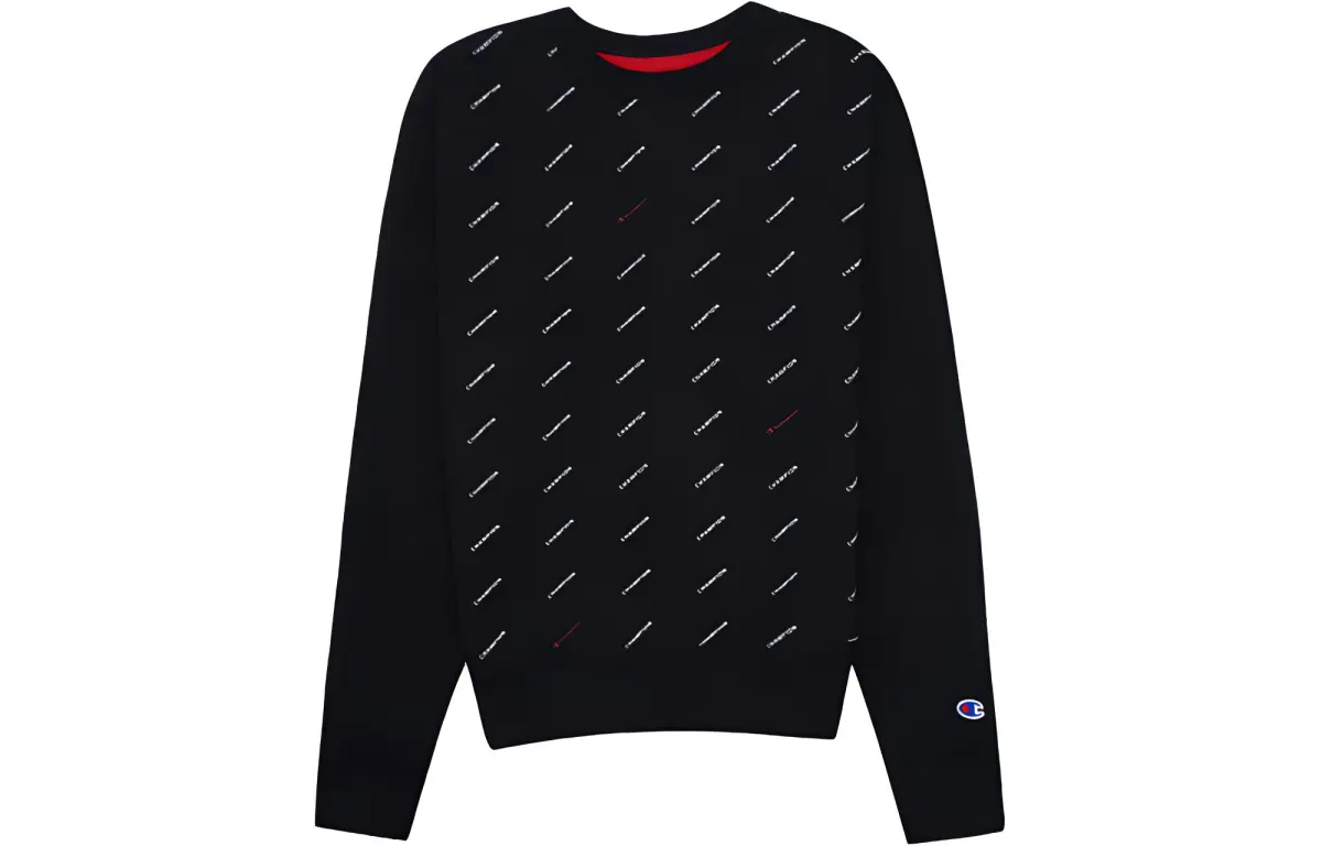 Champion Sweatshirts Men's Black Crew Neck Moderate Regular