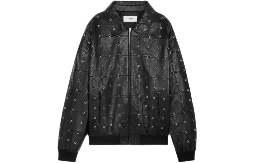 CELINE Pre Owned CELINE Leather Eyelet Cut Out Jacket From The Closet Of Pusha T
