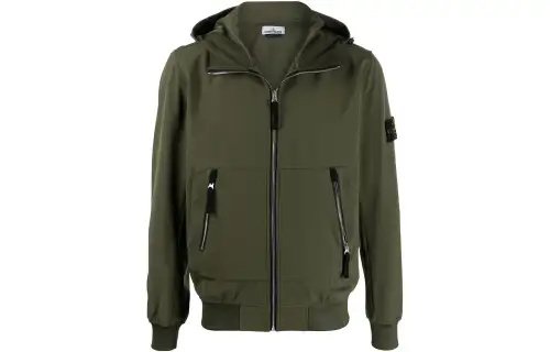 STONE ISLAND Jackets Men's Green Hooded Moderate Other