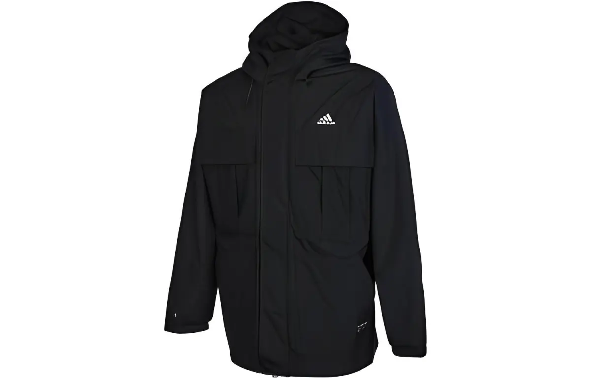 Adidas Jackets Men's Black Hooded Moderate Other