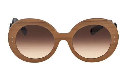 PRADA Acetate Round Sunglasses Unisex Umber