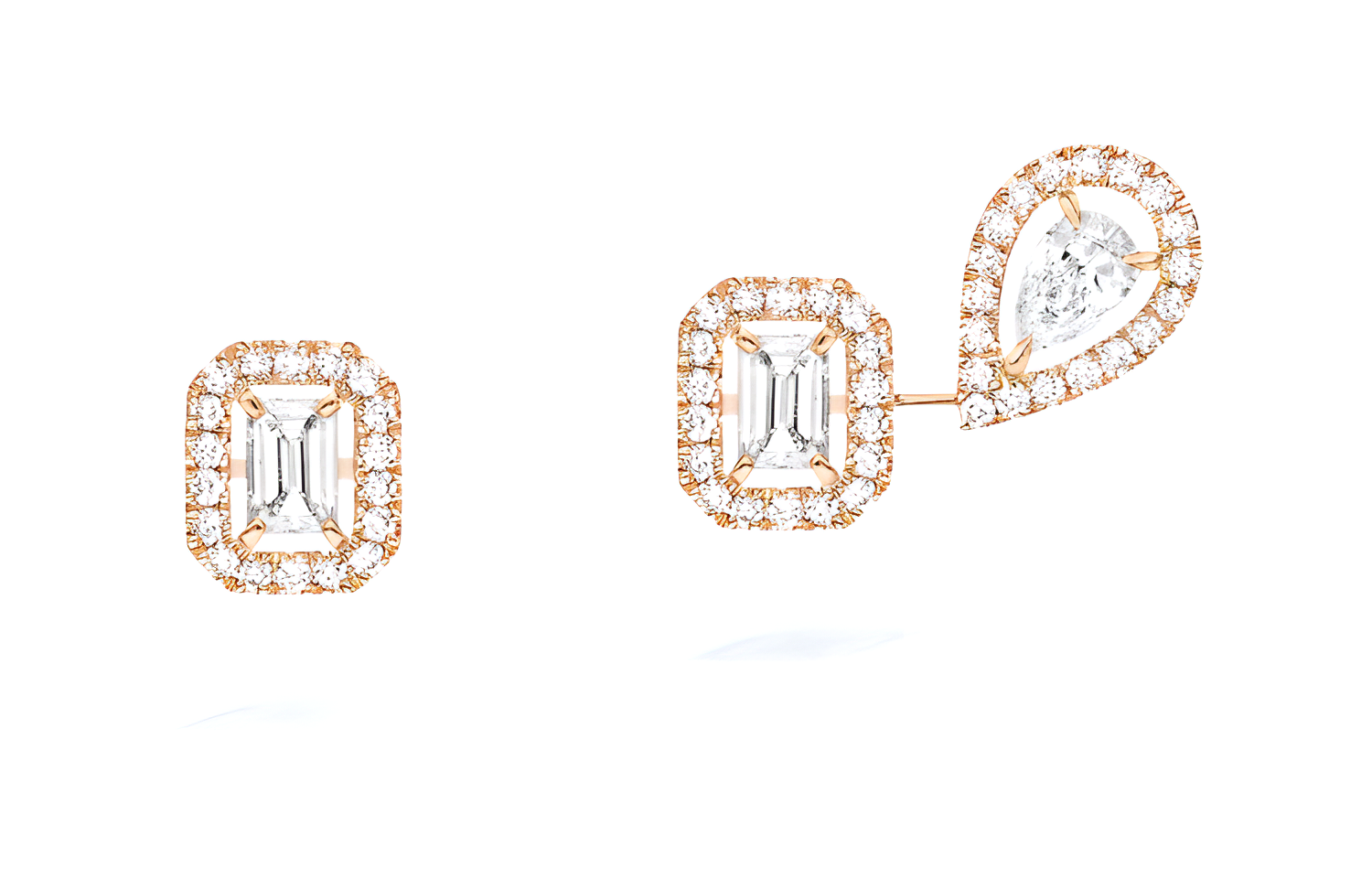 MESSIKA Messika MY TWIN set with irregular rose gold diamond earrings for women