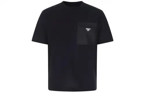 PRADA Logo Patch Crewneck T Shirt