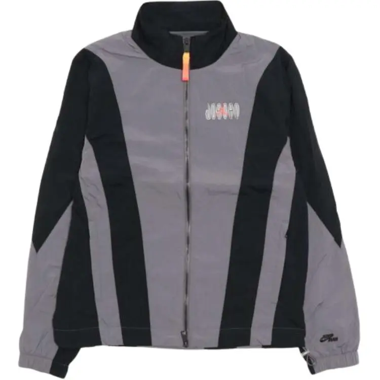 Jordan Jackets Men's Gray Black Stand Collar Moderate Other