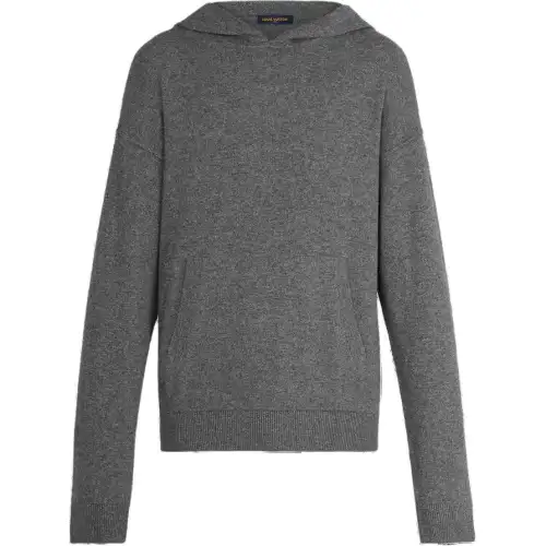 LOUIS VUITTON Inside Out Cashmere Hoodie Sweatshirt Men's Gray