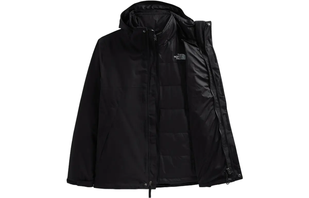 THE NORTH FACE Jackets Men's Black Hooded Moderate Mock Two-Piece