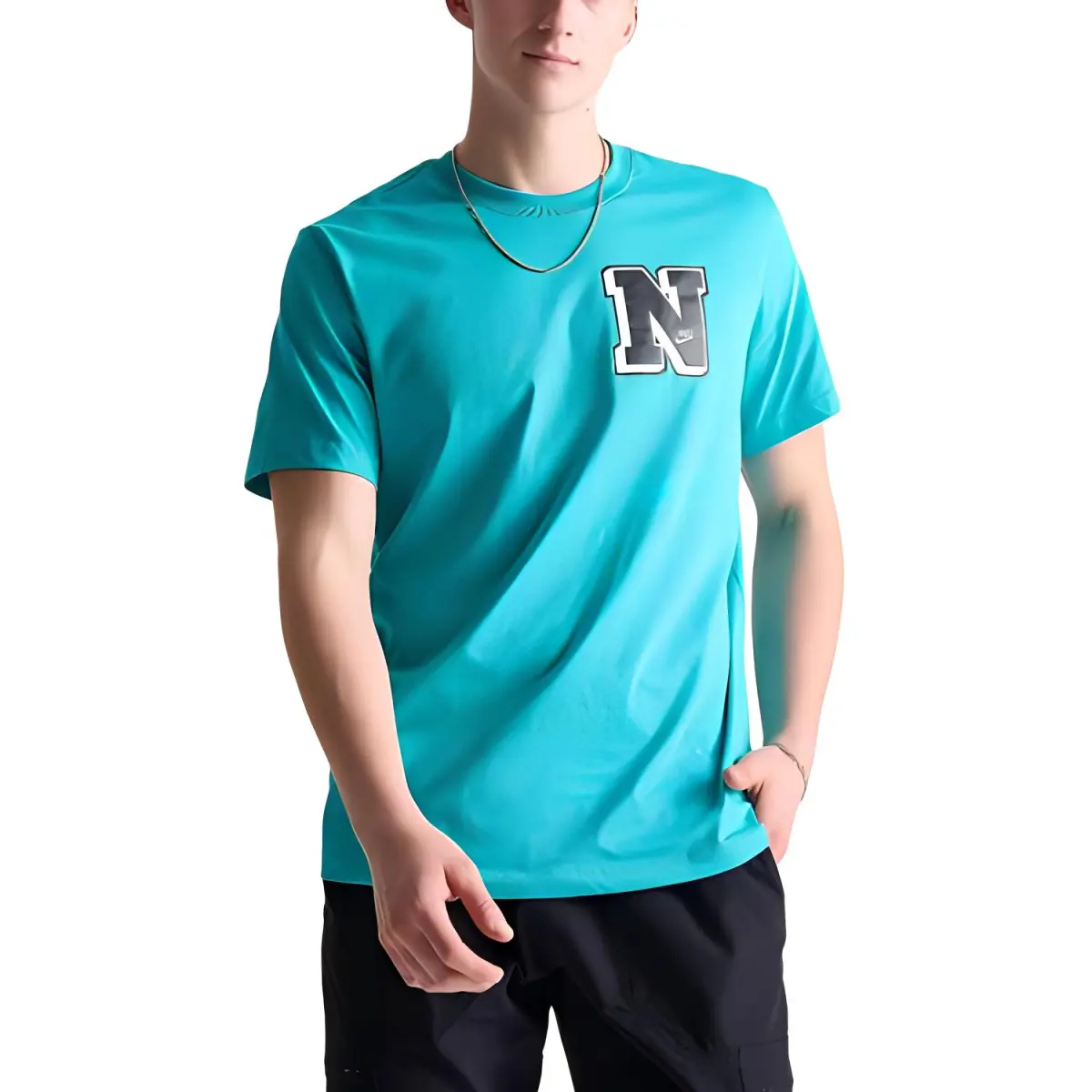 Nike T-Shirts Men's Blue Crew Neck