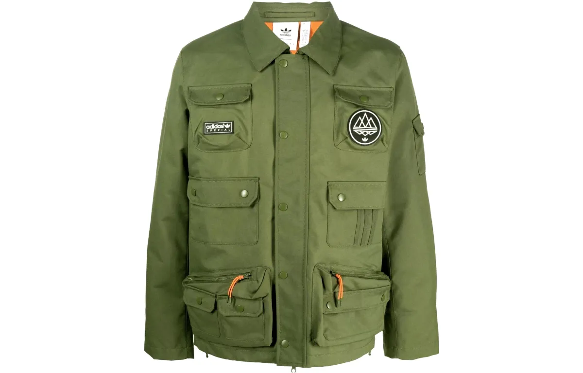 Adidas Originals Adidas Originals X SPEZIAL Jackets Men's Army Green Lapel Moderate Other