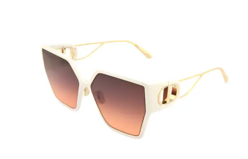 DIOR Metal Plate Irregular Shape Sunglasses Unisex White