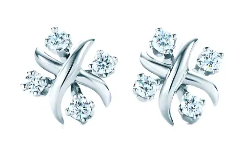 TIFFANY & CO. Schlumberger Series Stud Earrings Women's White
