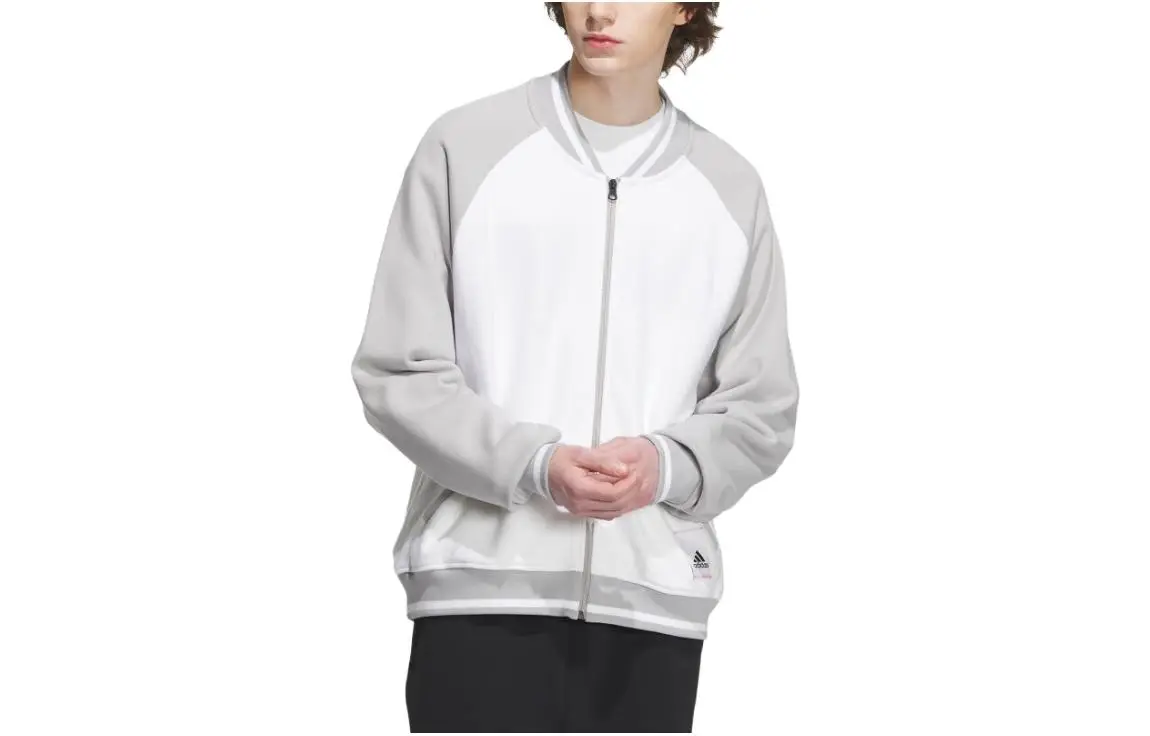 Adidas Jackets Unisex White Light Gray V-neck Moderate Pilot