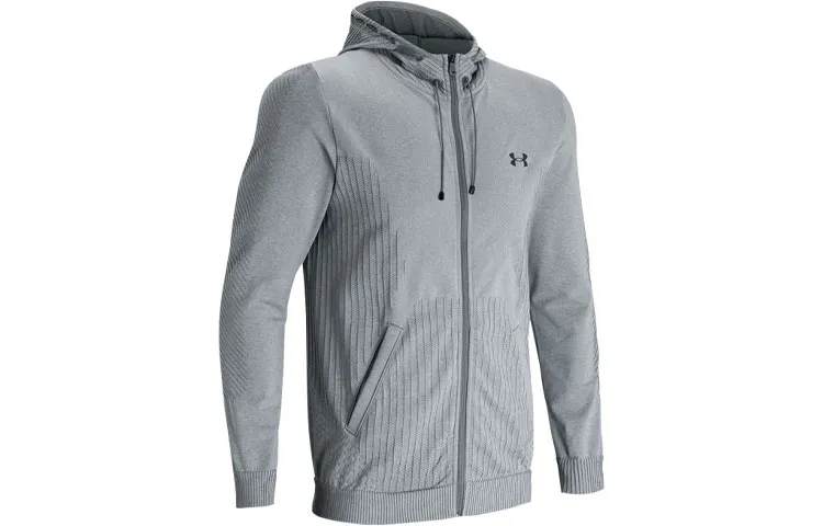 Under Armour RUSH Jackets Men's Deep Wolf Gray Hooded (Non-detachable) Moderate Straight Fit