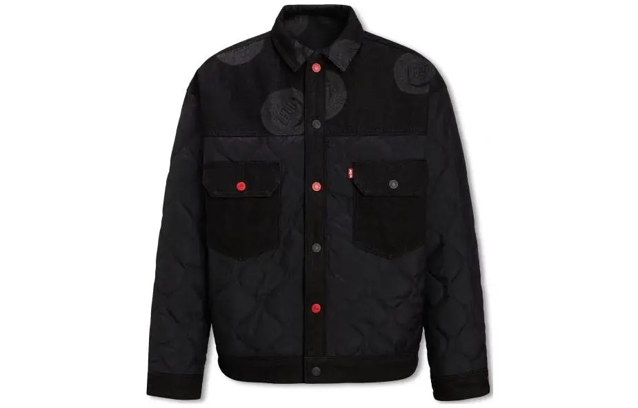 Levi's Jackets Men's Black Lapel Moderate Straight Fit
