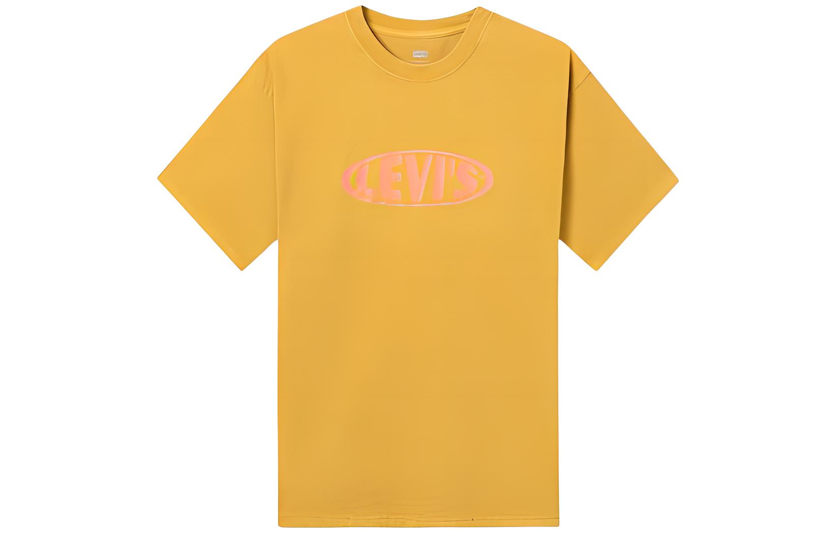 Levis T Shirts Men's Yellow Crew Neck Moderate Other