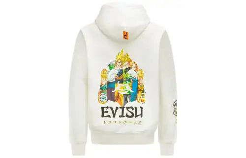 EVISU X Dragon Ball Z Co Branded Sweatshirts Men's White Hooded Moderate Heavyweight