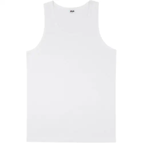 FILA Tank Tops Men's White Crew Neck Moderate Straight Fit