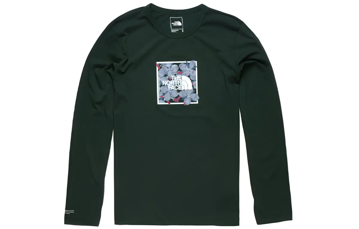 THE NORTH FACE T-Shirts Men's Green Crew Neck Moderate Straight Fit
