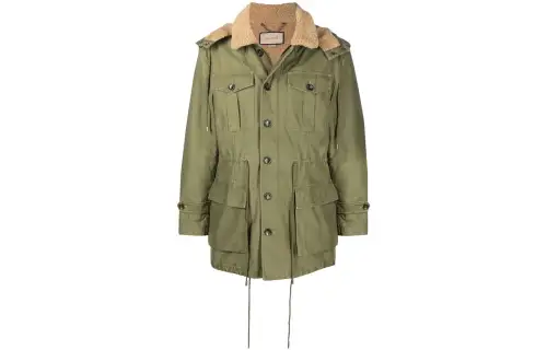 GUCCI Jackets Men's Green Hooded Moderate Other