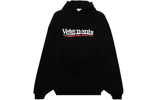 Vetements logo-print cotton blend hoodie